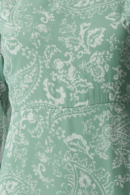 TRENDYOLMILLA Camel Dik Yakal? Etegi Volanl? Sifon Dokuma K?sl?k Elbise TWOAW20EL1313 фото 61