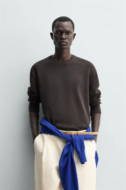 JERSEY REGULAR FIT ALGOD?N - LINO / Marr?n - Zara фото 2