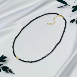 Чокер со вставкой "Крест" из черной Шпинели