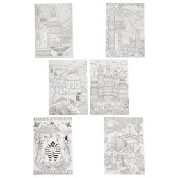 Набор раскрасок антистресс BONDIBON, Достопримечательности мира, 6 листов 30х21 см, арт. CPA2308V