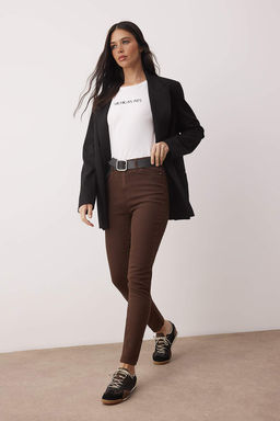 TRENDYOLMILLA Lacivert Yuksek Bel Skinny Jeans TWOAW24JE00068  фото 14