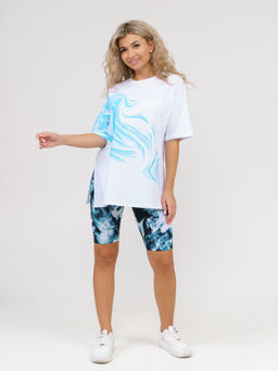 910 Костюм "белый/голубой"