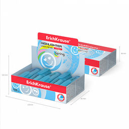 Цена за 10 шт. Текстмаркер ErichKrause® Visioline Mini Spring, цвет чернил голубой (в коробке-дисплее по 10 шт.)