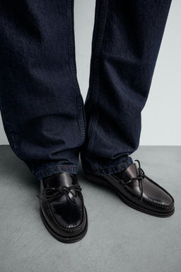 LEATHER BOW LOAFERS - Zara фото 3