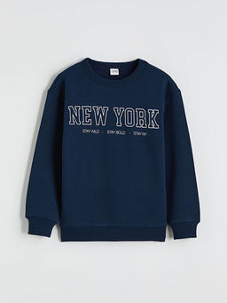 Bisiklet Yaka New York Bask?l? Erkek ?ocuk E?ofman Tak?m?