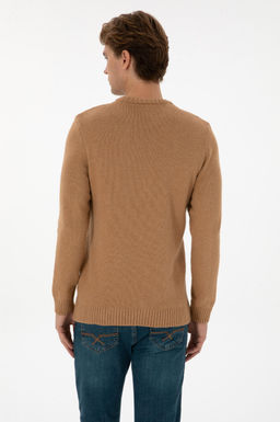 Erkek Regular Fit Bisiklet Yaka Camel Kazak - U.s. polo assn фото 5