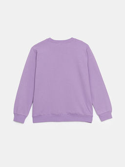 Bisiklet Yaka Bask?l? K?z ?ocuk Sweatshirt