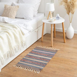 Ковер «Этель. СТРАЙП», вид 1, размер 50×80 см (± 3 см), хлопок, МИКС