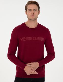 K_rm_z_ Slim Fit Bisiklet Yaka Y_n Kar___ml_ Triko Kazak - Pierre cardin фото 3