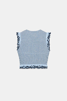 CHECKED SMOCKED TOP - Zara фото 6