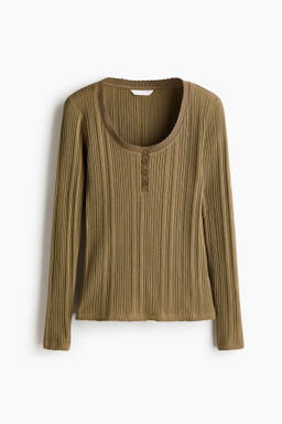 Top en punto pointelle de algod?n - H&m фото 2