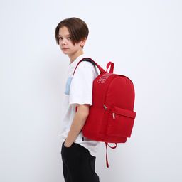 Рюкзак текстильный с печатью на верхней части SORRY, 38х29х11 см, бордовый - Nazamok фото 11