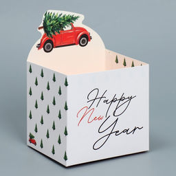 Коробка для мини-букетов Happy New Year, 12 х 17 х 10 см