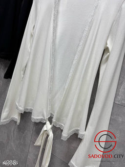 Трикотажный лонгслив на запах с кружевом - Bruno фото 2