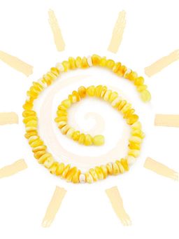Детские бусы из натурального янтаря Мелкие медовые чипсы