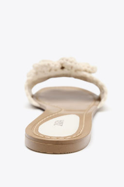 CROCHET BOW FLAT SANDALS - Zara фото 14