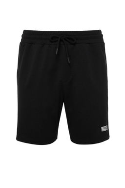 Siyah Regular/Normal Kesim Etiket Aplikeli Pamuklu Sort TMNSS23SR00079