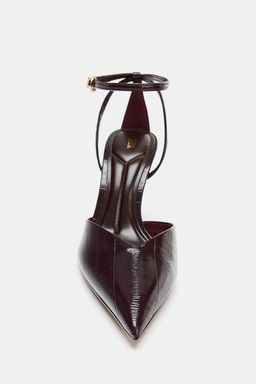 FAUX-PATENT SLINGBACK SHOES WITH STRAPS - Zara фото 6