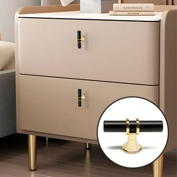 Цена за 3 шт. Ручка-кнопка CAPPIO, d=12 мм, пластик, цвет золото/черный