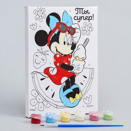 Картина по номерам для детей Минни Маус, 21?15 см