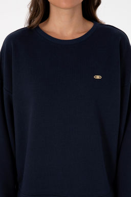 Kad_n Lacivert G_mlek Detayl_ Bisiklet Yaka Sweatshirt - U.s. polo assn фото 6