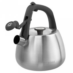 Чайник из нержавеющей стали 2,2л Reynard s0,6мм, дно s0,6мм, со свистком, с рычажным механизмом, матовая полировка снаружи и внутри, пластмассовые ручки с покрытием soft-touch, TalleR (Китай) - Домашняя мода фото 4
