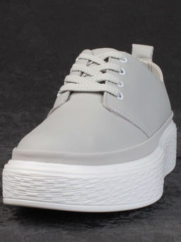 05-PDF88-2 GRAY Кроссовки женские (натуральная кожа)