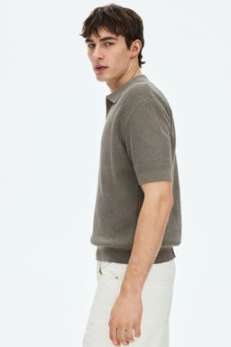Polo en punto trenzado Regular Fit - H&m фото 8