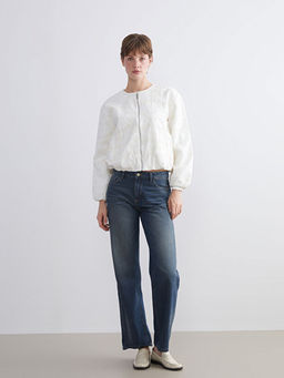 Bisiklet Yaka Nak??l? Kad?n Ceket