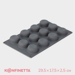 Форма для выпечки и муссовых десертов KONFINETTA Паутина, силикон, 29,5?17,5?2,5 см, 12 ячеек (4,2?2,5 см), цвет серый