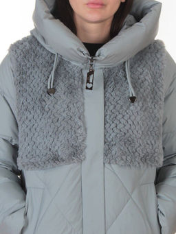 M-8800 GRAY/LT. BLUE Куртка зимняя стеганная женская (150 гр. холлофайбер)
