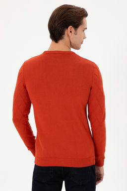 Erkek Slim Fit Bisiklet Yaka Kiremit Kazak - U.s. polo assn фото 12