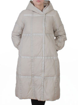 3065 LT. BEIGE Пальто пуховое зимнее женское (утиный пух) - Fashion фото 3