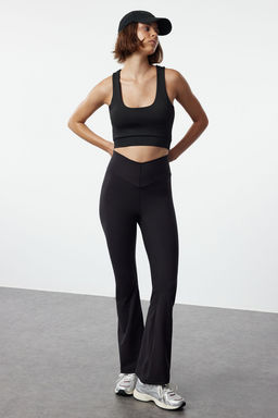 TRENDYOLMILLA Siyah F?rcal? Soft Beli Ektra Toparlay?c? Ispanyol Paca Yoga Orme Spor Tayt THMAW25TY00005  фото 5