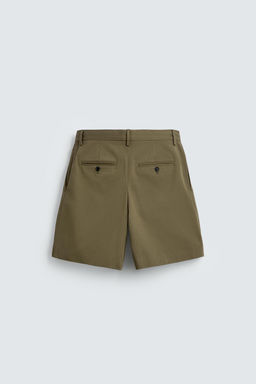 BERMUDA CORTA PLIEGUES AARON LEVINE X ZARA / KAKI OSCURO
