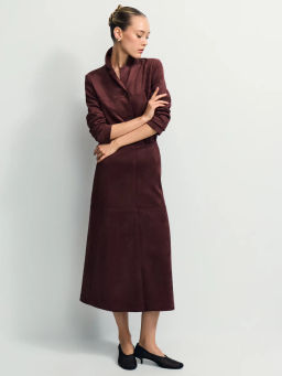 Юбка миди из искусственной замши / Zarina