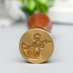 Печать для сургуча с деревянной ручкой «Маленький принц и лис», 9×2.5×2.5 см