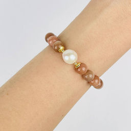 Браслет из Лунного камня и Жемчуга