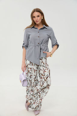 Брюки NIKVA н977-11 листья мультиколор  фото 4
