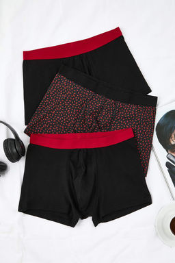 TRENDYOL MAN Cok Renkli Desenli-Duz 3lu Paket Pamuklu Boxer TMNAW22BX0010 - Trendyolmilla фото 26