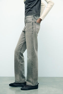 TRF STRAIGHT-LEG MID-RISE JEANS - Zara фото 5