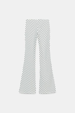 PANTALON FLARE STRETCH / Blanco / Negro - Zara фото 5
