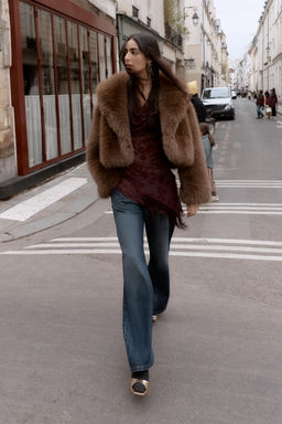 SHORT FAUX FUR COAT - Zara фото 15