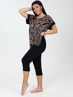 617 Домашний костюм бриджи (Разводы коричневые) - А-дина фото 3