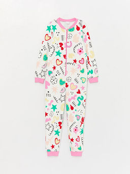 Bisiklet Yaka Bask?l? Uzun Kollu K?z ?ocuk Uyku Tulumu