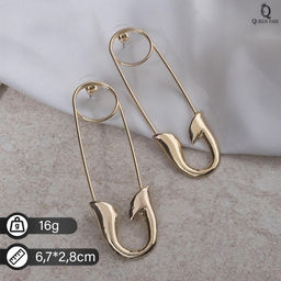 Серьги булавки Модерн, цвет золото