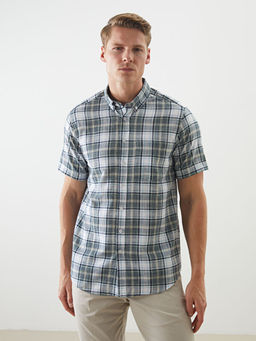 Regular Fit K?sa Kollu Ekose Erkek G?mlek