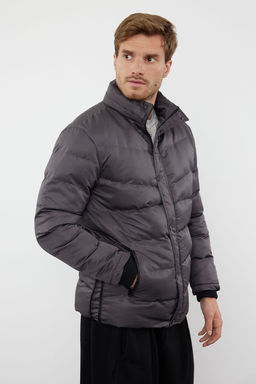 TRENDYOL MAN Gri Erkek Regular Fit Ici Polar Astarl? Ruzgara ve Suya Dayan?kl? K?sl?k Sisme Mont TMNAW23MO00009 - Trendyolmilla фото 2