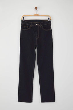 Koyu Mavi Yuksek Bel Comfort Esnek YENI Mom Jeans TWOAW26JE00026