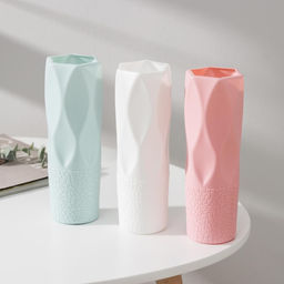 Ваза для цветов, пластик, 7×7×20.8 см, зелёная